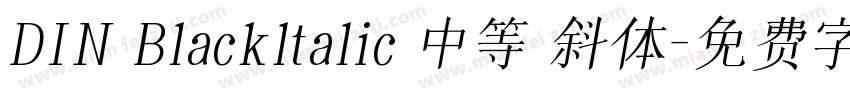 DIN Blackltalic 中等 斜体字体转换